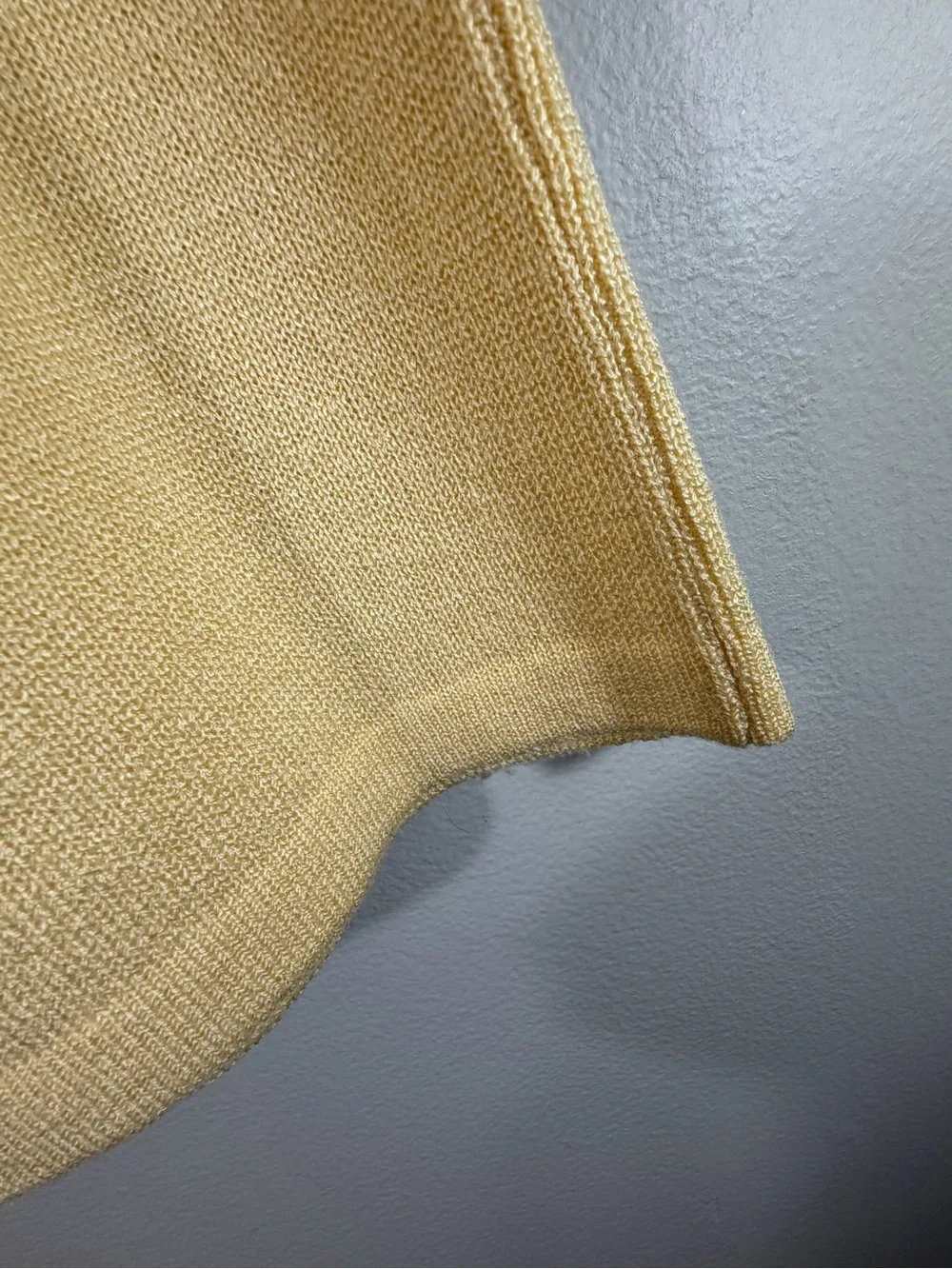 Vintage Butter Yellow Elastic-Waist Knit Skirt Size 6 P Fall Soft Girl Stretch